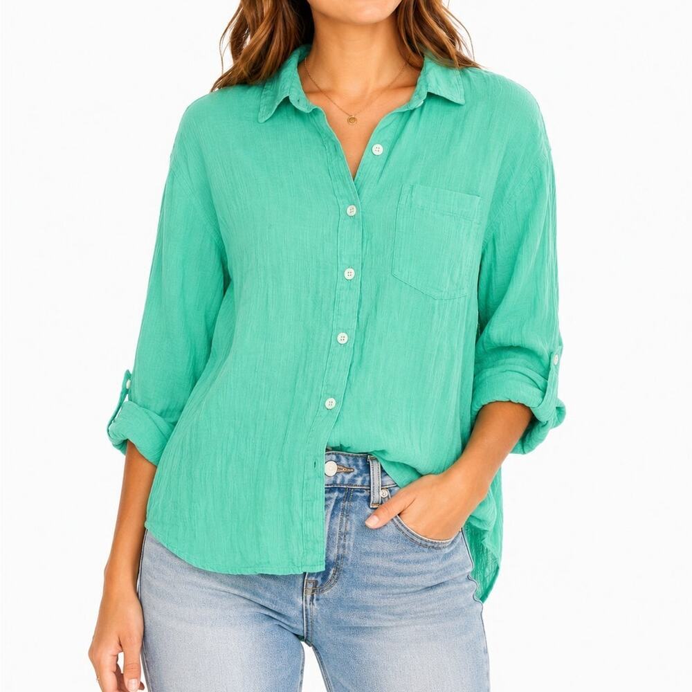 American Eagle Mint Green Button Down Top